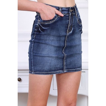 [P110] Klasyczna jeansowa mini spódnica
